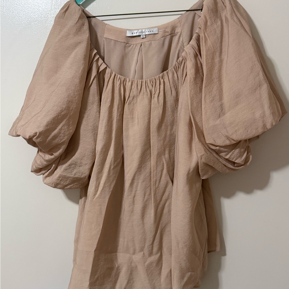 & Other Stories Beige Puff Sleeve Blouse
